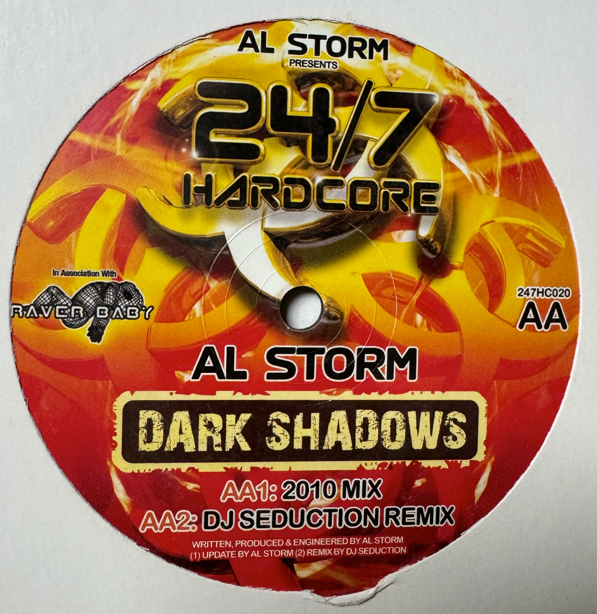 Al Storm - Crash! / Dark Shadows Mixes (24/7 Hardcore VINYL)