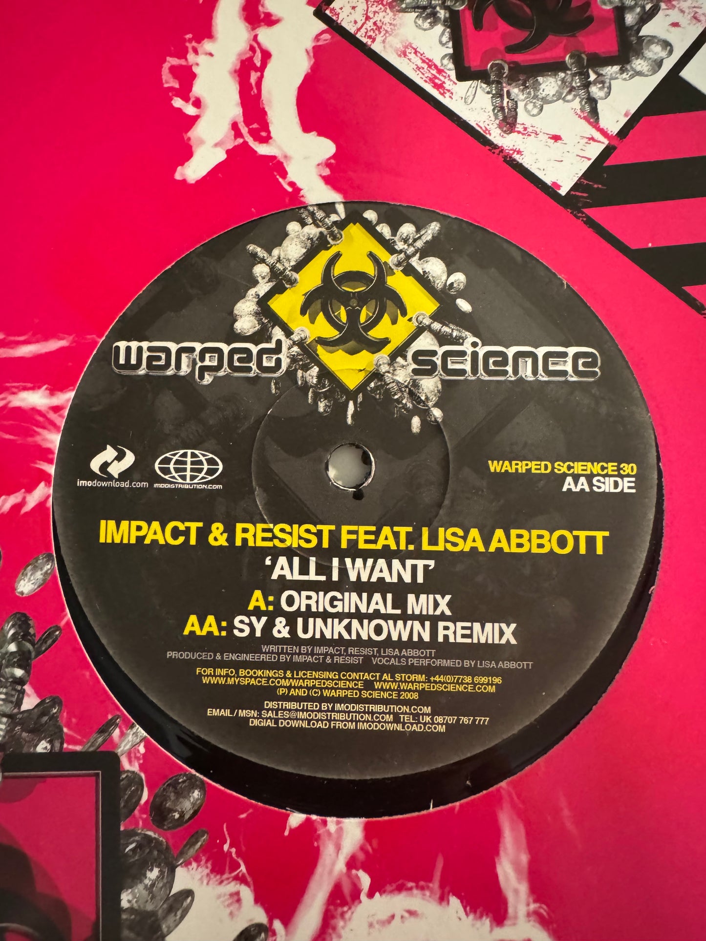 Impact & Resist feat Lisa Abbott - All I Want (Sy & Unknown Mix) VINYL