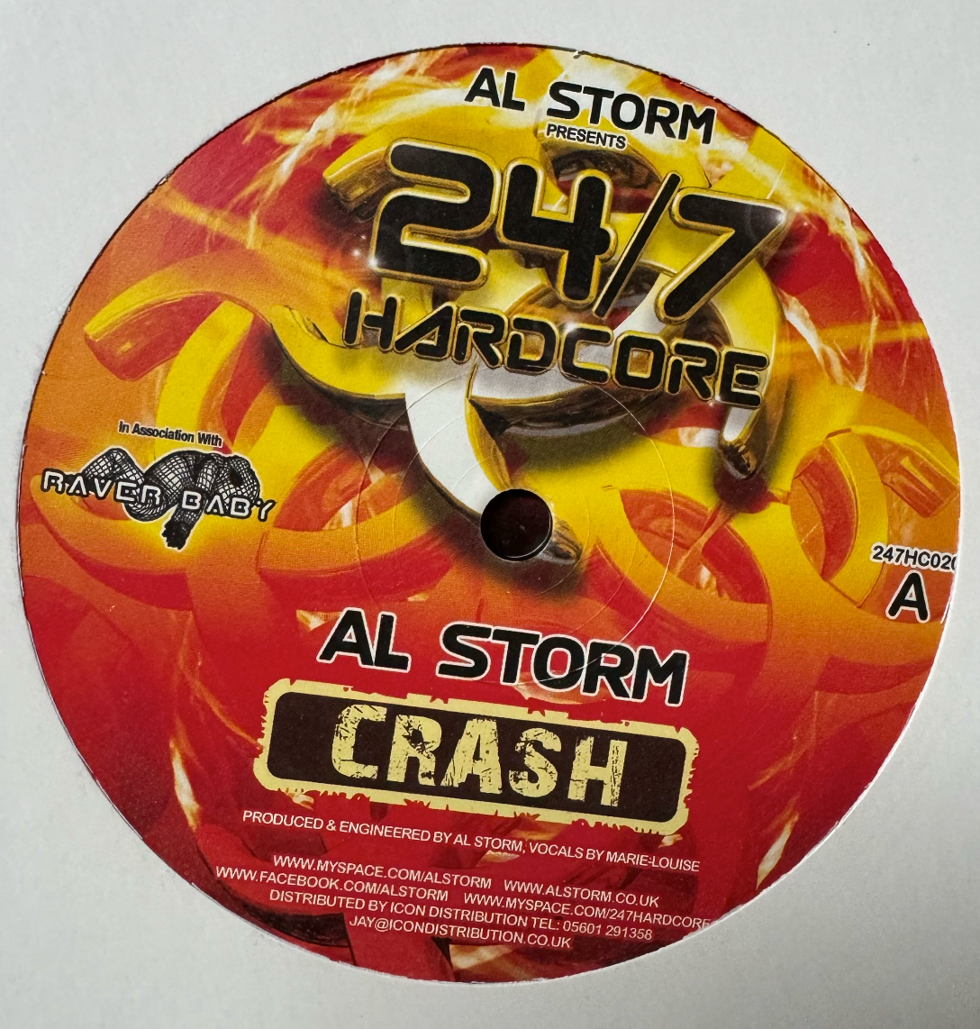 Al Storm - Crash! / Dark Shadows Mixes (24/7 Hardcore VINYL)